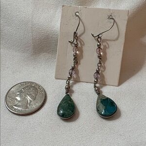 Silver and Turquoise Dangle Earrings MAKE ME AN OFFER!